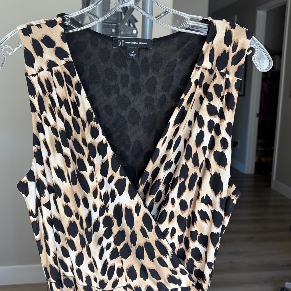 INC International Concepts Leopard Maxi Dress (Size M) - Picture 2 of 9